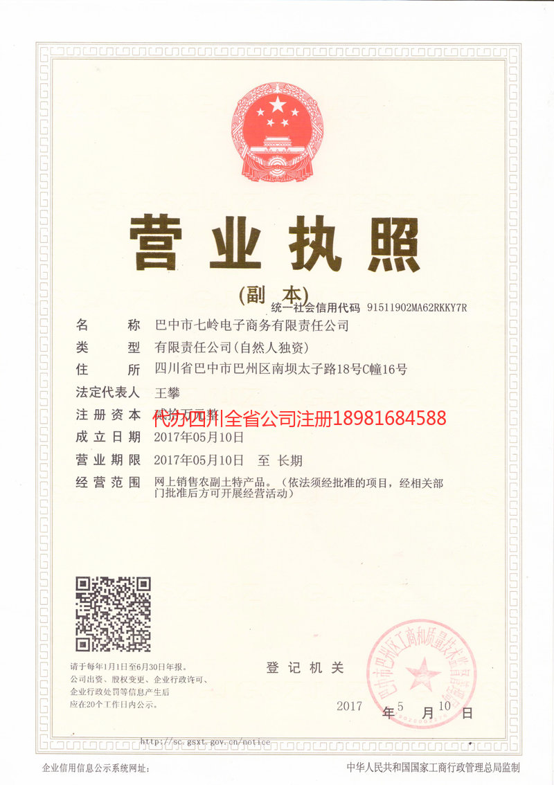 岳阳岳阳七岭电子商务有限责任公司