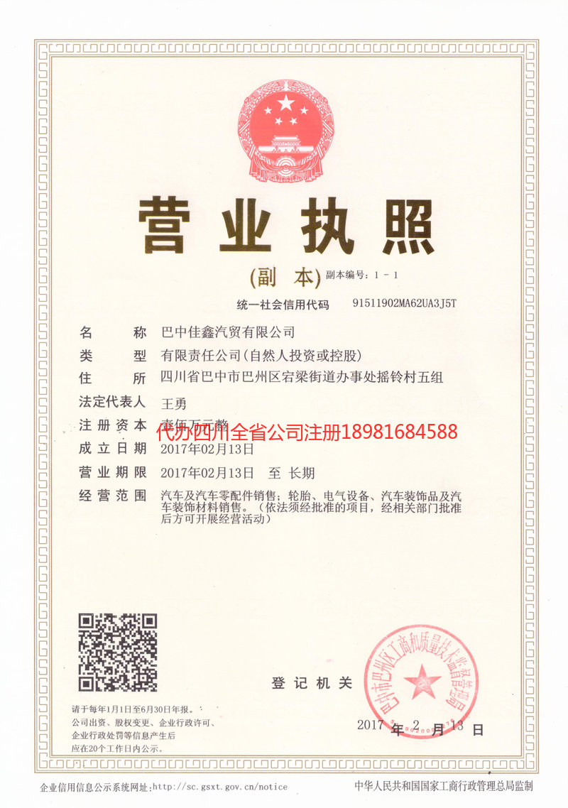 岳阳岳阳佳鑫汽贸有限公司